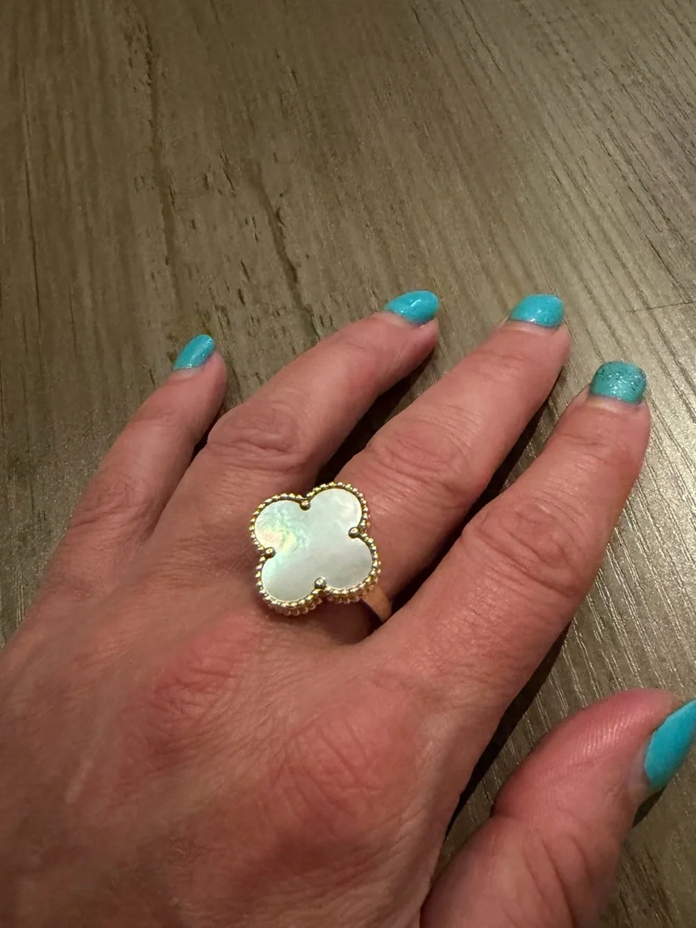 Van Cleef & Arpels Magic Alhambra Ring 18K Yellow Gold Mother-of-Pearl Size 55